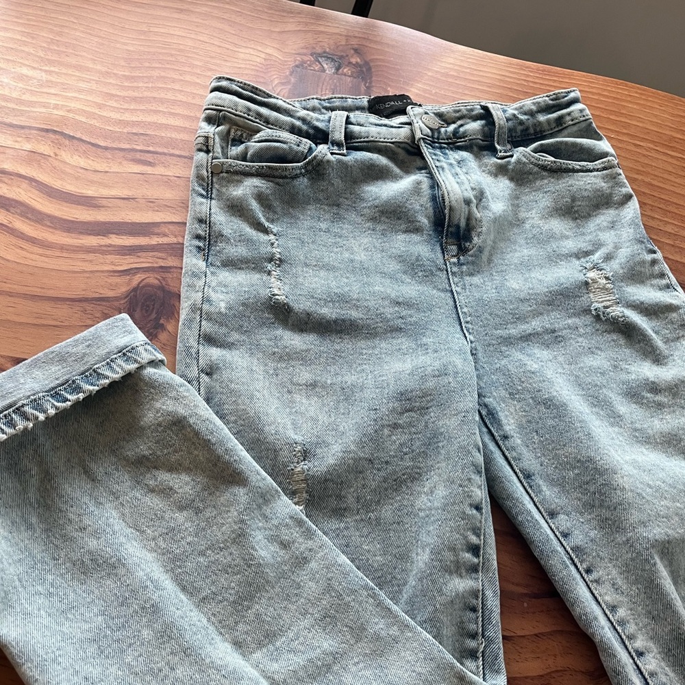 Kendall + Kylie acid wash high-rise straight jeans-size 28